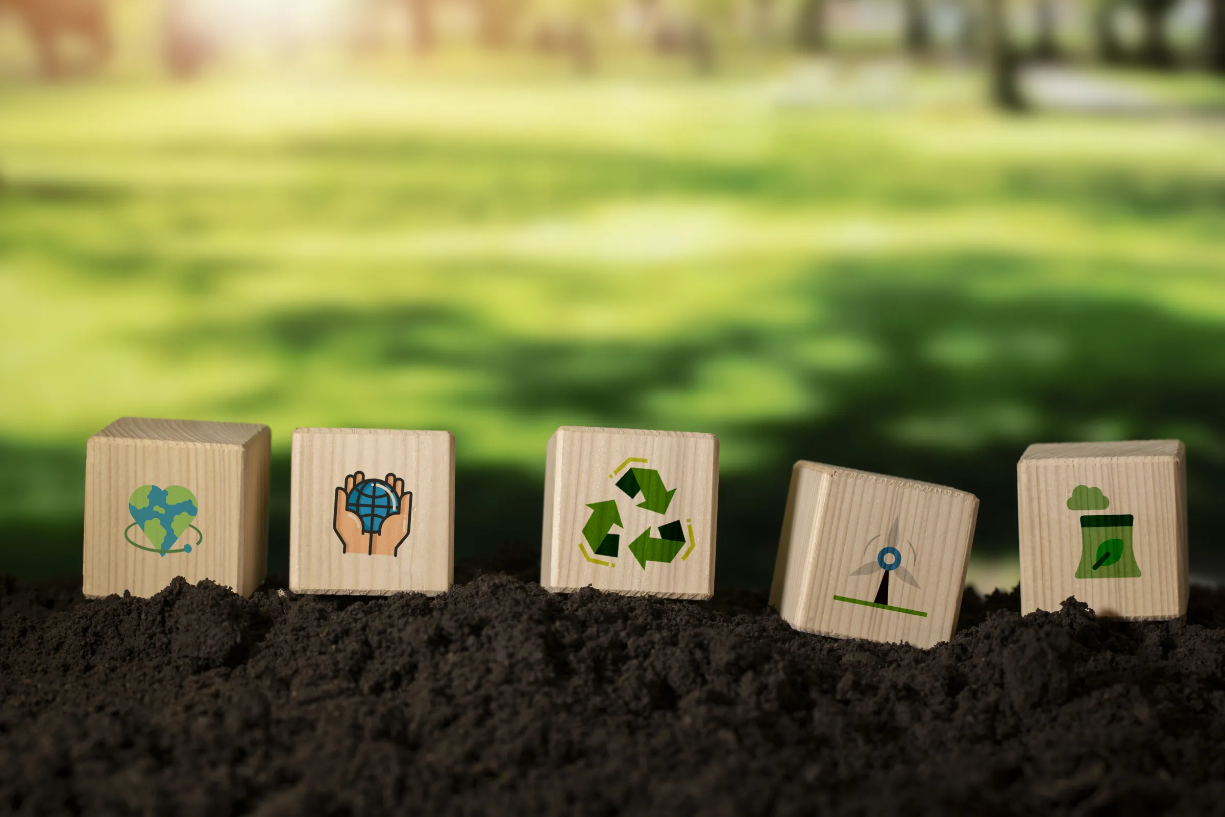 Des objectifs environnementaux représentés par des symboles de durabilité